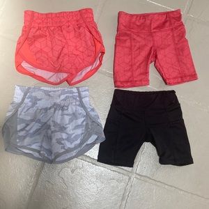 Girls athletic shorts for soccer or other sports.